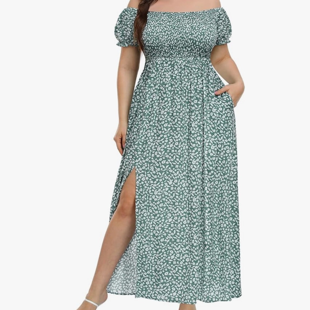 Sage Green Boho Maxi Dress